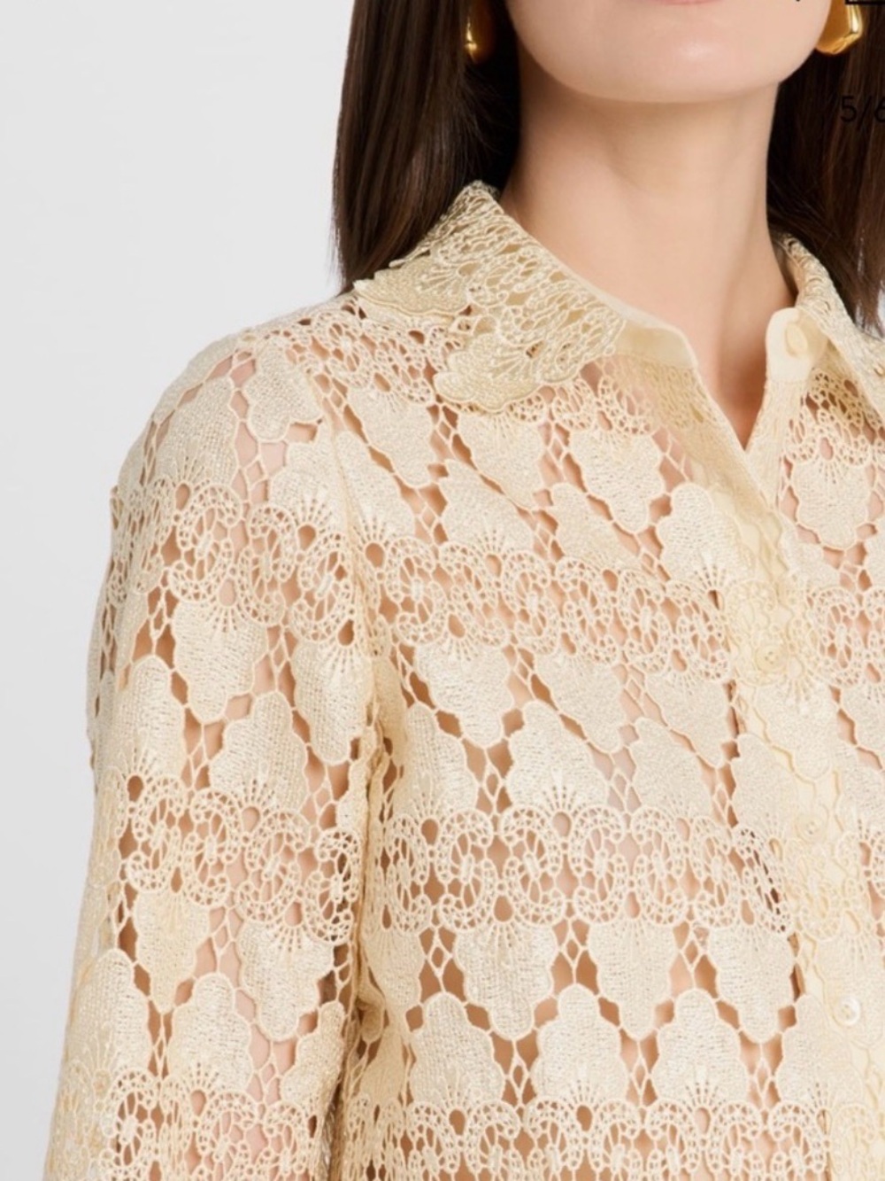FRAME DENIM lace button up shirt current style